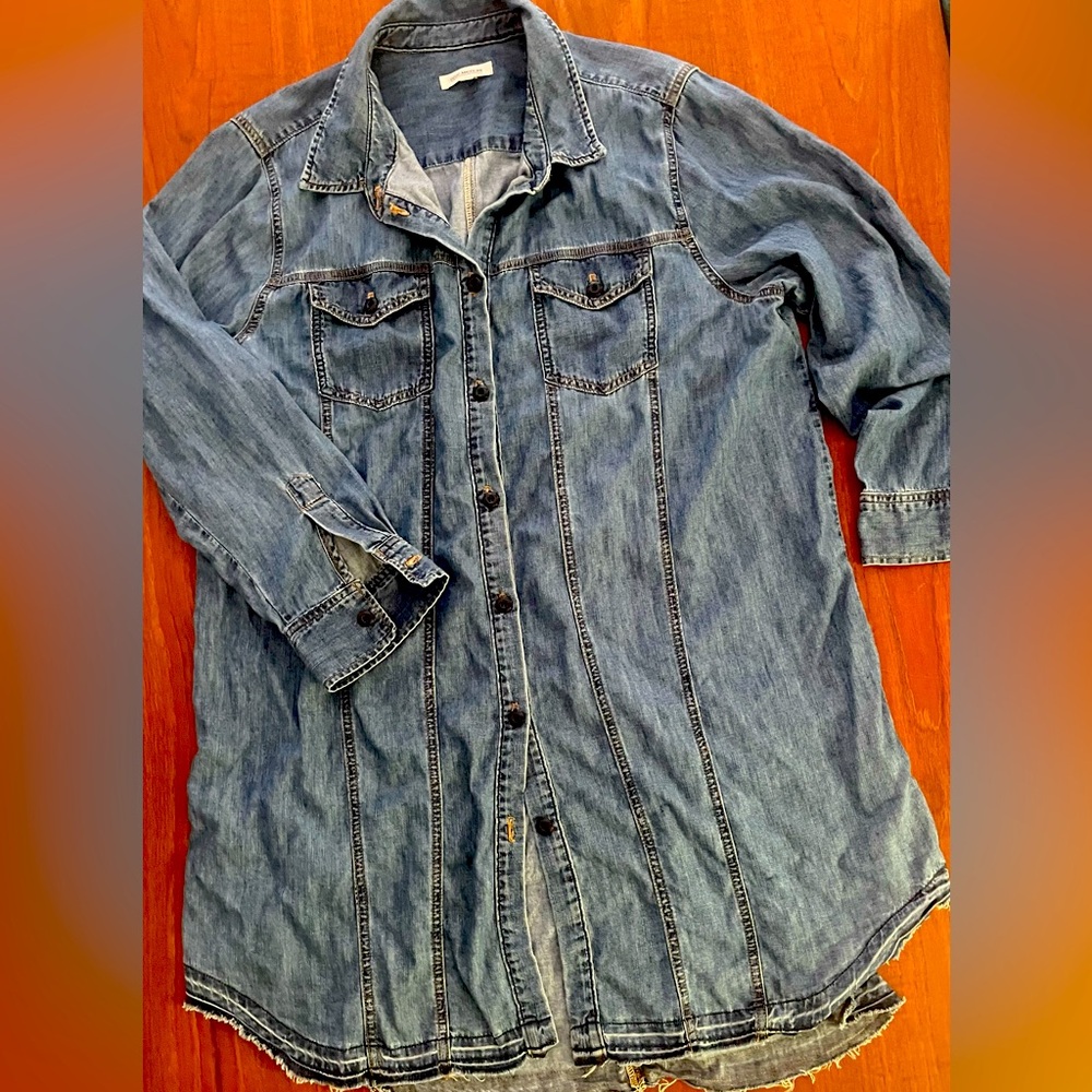 Oversized denim shirt dress XXL